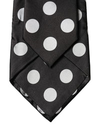 Dolce & Gabbana Dolce & Gabbana Black White Polka Dot Silk Adjustable Women NeckWomen's Women's Tie