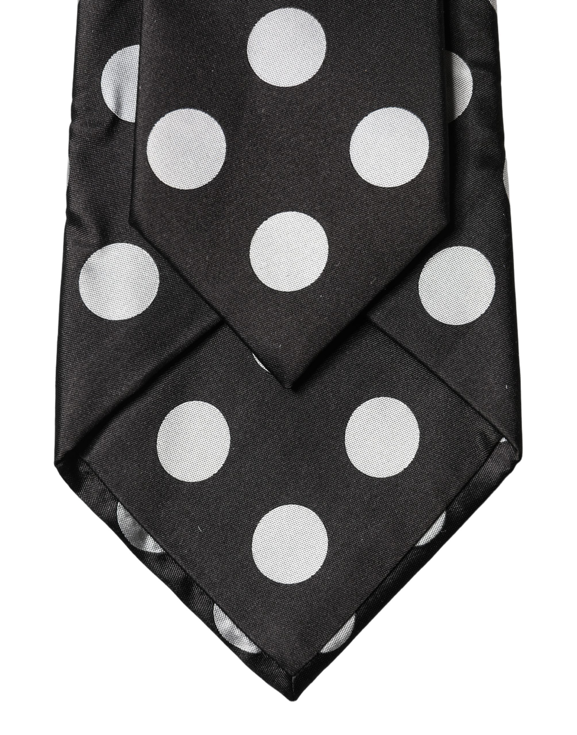 Dolce & Gabbana Dolce & Gabbana Black White Polka Dot Silk Adjustable Women NeckWomen's Women's Tie
