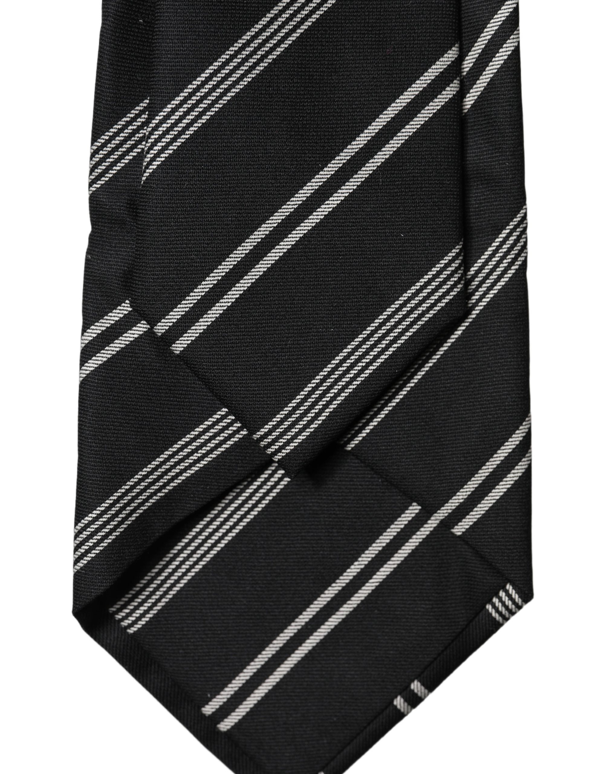 Dolce & Gabbana Dolce & Gabbana Black White Stripes Silk Adjustable Women NeckWomen's Women's Tie