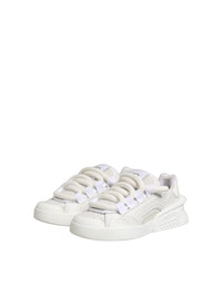 Dolce & Gabbana White Calfskin Leather Low Top Sneakers Men's Shoes
