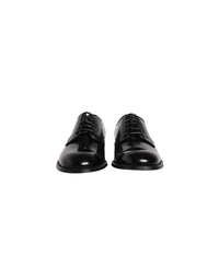 Dolce & Gabbana Black Calfskin Leather Derby Men Dress Men's Shoes
