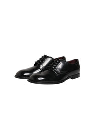 Dolce & Gabbana Black Calfskin Leather Derby Men Dress Men's Shoes
