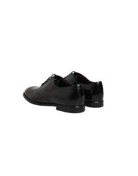 Dolce & Gabbana Black Calfskin Leather Derby Men Dress Men's Shoes