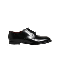 Dolce & Gabbana Black Calfskin Leather Derby Men Dress Men's Shoes