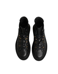 Dolce & Gabbana Black Leather Lace Up Men Ankle Boots Men's Shoes