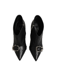 Dolce & Gabbana Black Devotion Quilted Buckled Boots Women's Shoes
