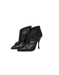 Dolce & Gabbana Black Devotion Quilted Buckled Boots Women's Shoes