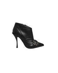 Dolce & Gabbana Black Devotion Quilted Buckled Boots Women's Shoes