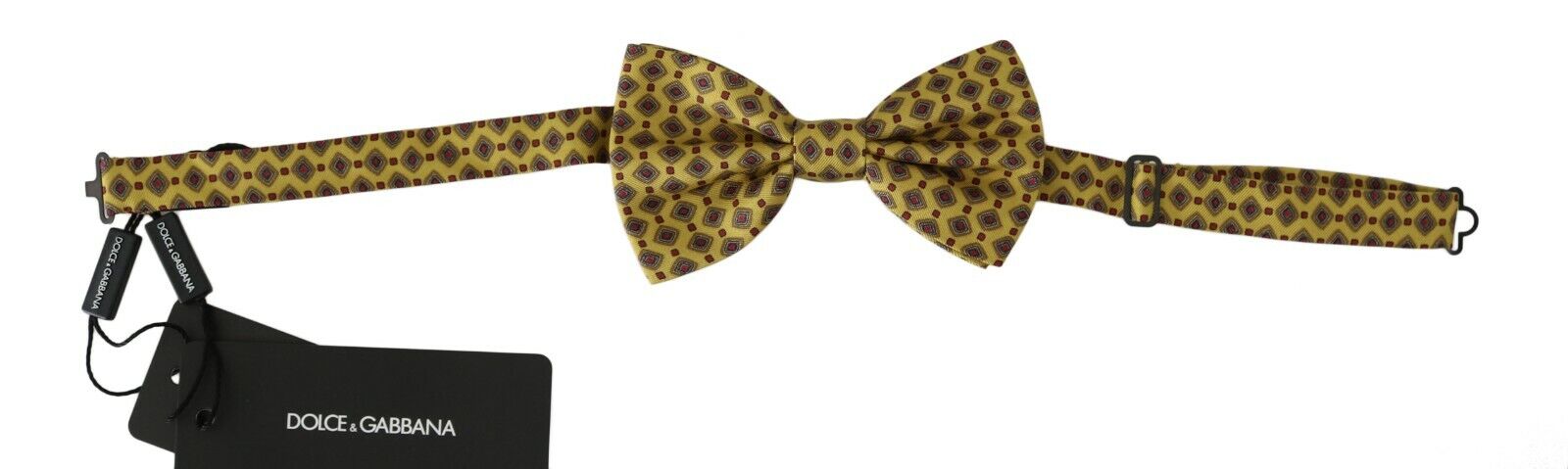 Dolce & Gabbana  Men's Yellow Geometric Silk Bow Tie