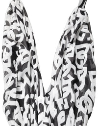 Dolce & Gabbana Black White Logo Sleeveless Floor Length Maxi Women's Dress