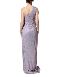 Dolce & Gabbana Purple Crystal OneShoulder EveningGown Women's Dress