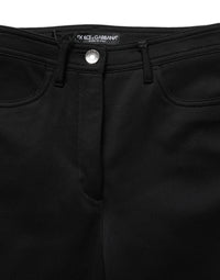 Dolce & Gabbana Black Nylon Stretch Skinny High Waist Women's Pants
