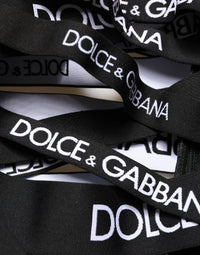 Dolce & Gabbana Black Logo Tape Cut Out Skinny High Waist Women's Pants