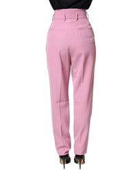 Dolce & Gabbana Pink High Waisted Polyester Trouser Women's Pants