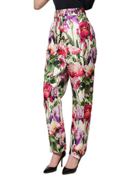 Dolce & Gabbana Multicolor Floral Print Tapered Trouser Women's Pants