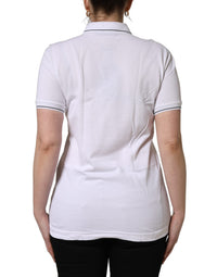 Dolce & Gabbana White Crown Cotton Short Sleeves Polo Women's Top