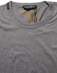 Dolce & Gabbana Grey Cotton Short Sleeves Crew Neck Women's T-shirt
