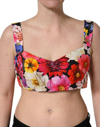 Dolce & Gabbana Multicolor Floral Cropped Bustier Tank Women's Top