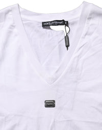 Dolce & Gabbana White Logo Embroidered TieWaist Cropped Women's Top