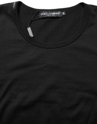Dolce & Gabbana Black Cotton Round Neck Short Sleeves Women's T-Shirt