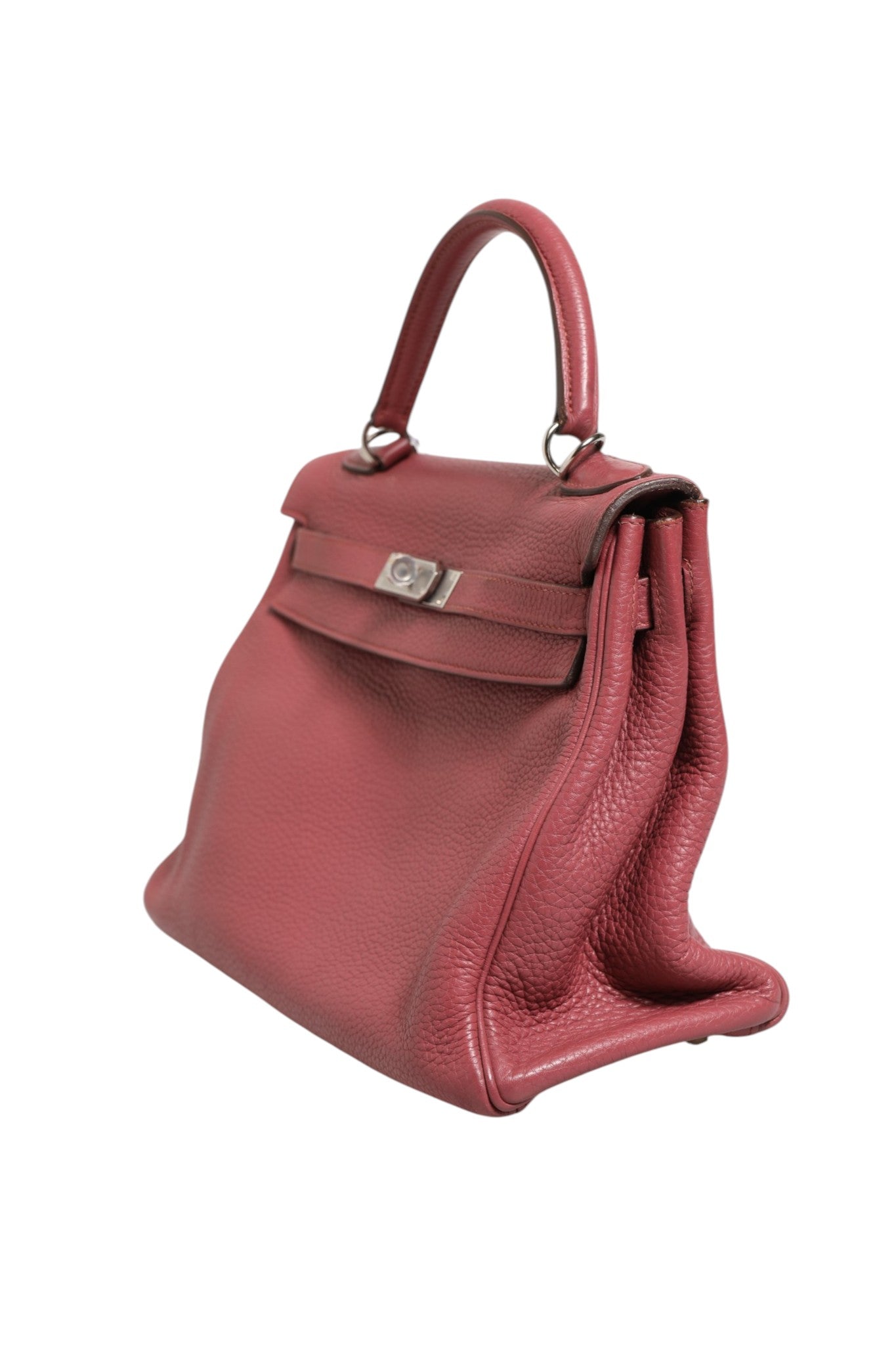 Hermès Kelly 32 Rouge H Togo Retourne Women's Palladium (Authentic Pre-Loved)