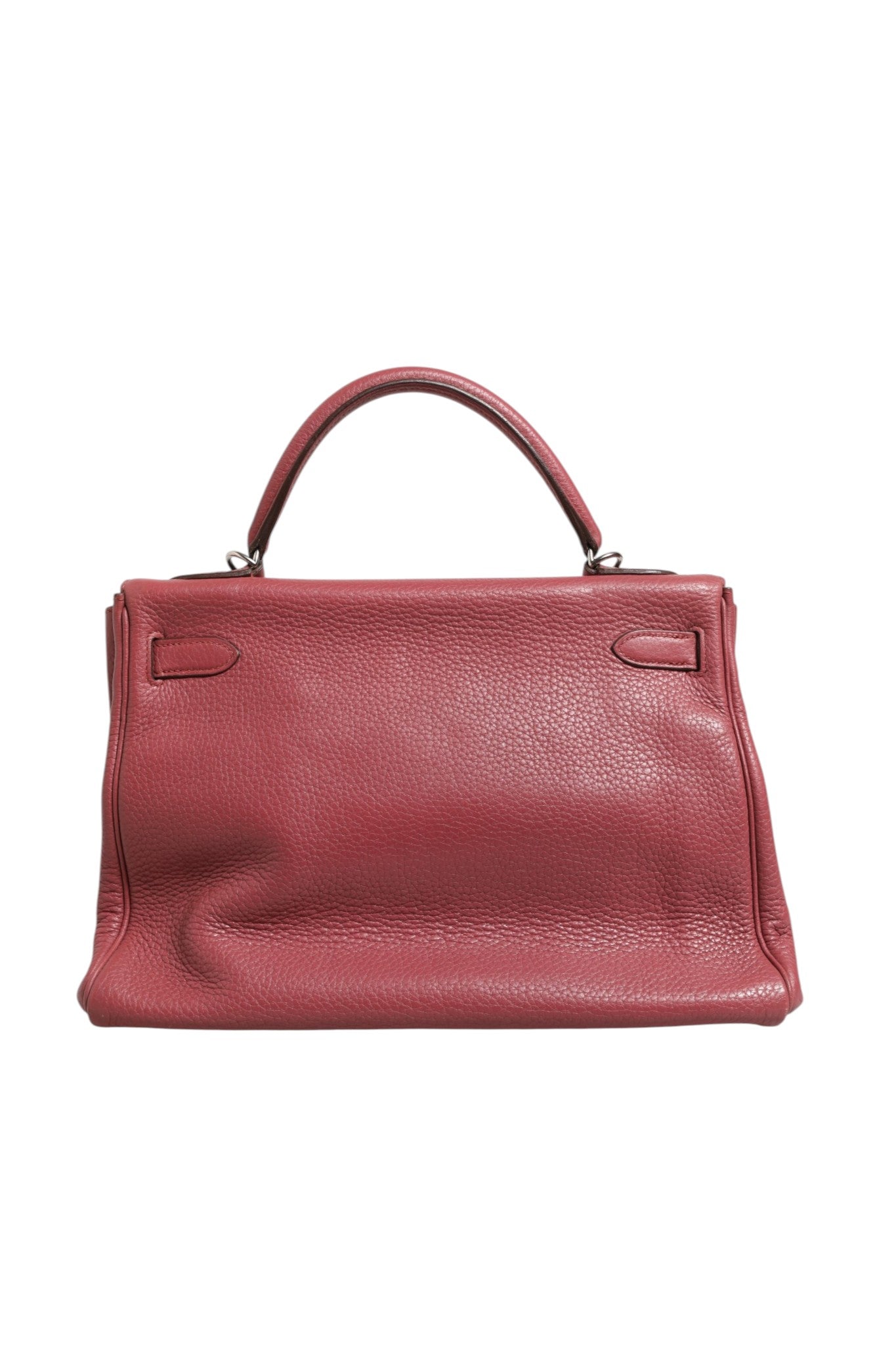 Hermès Kelly 32 Rouge H Togo Retourne Women's Palladium (Authentic Pre-Loved)