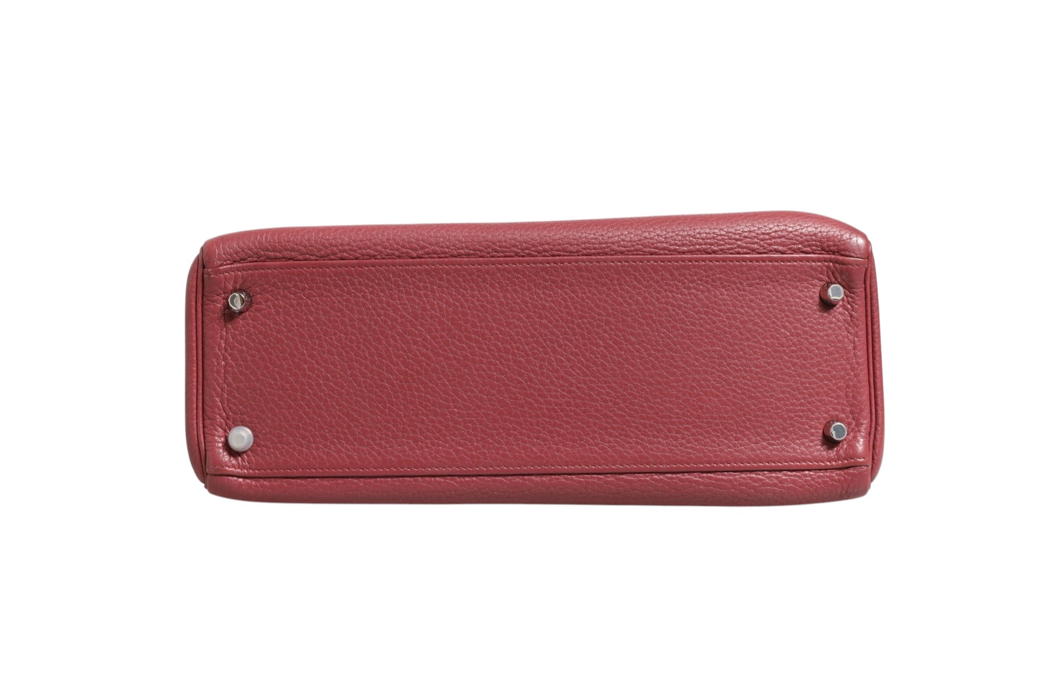 Hermès Kelly 32 Rouge H Togo Retourne Women's Palladium (Authentic Pre-Loved)