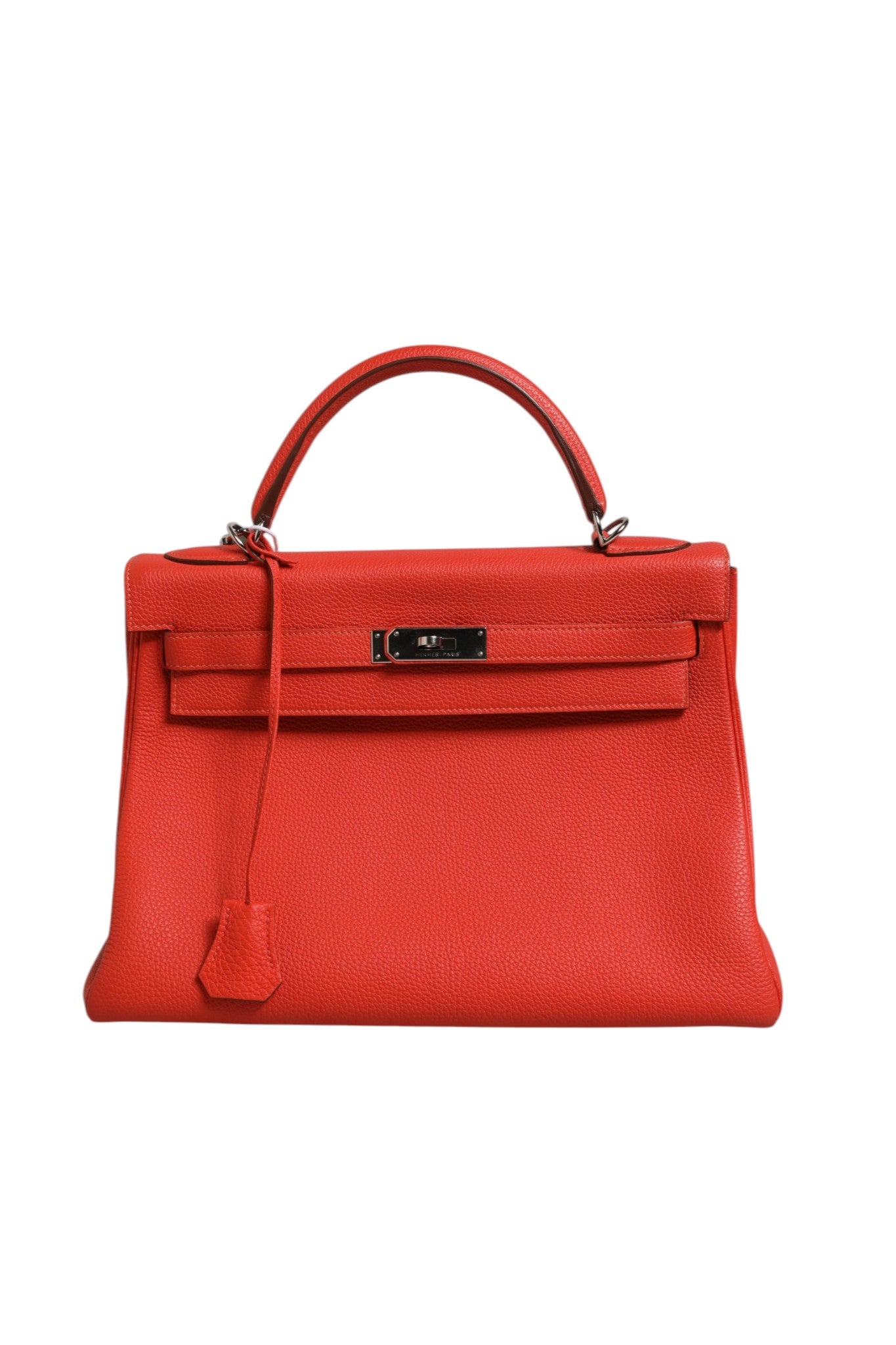 Hermès Kelly 32 Two-Way Handbag with Palladium Women's Hardware (Authentic Pre-Loved)