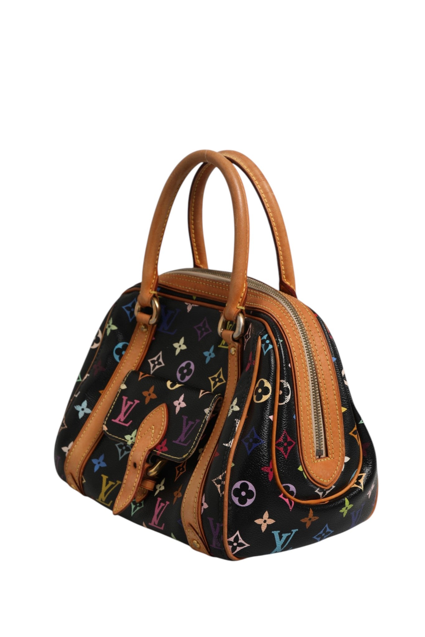 Louis Vuitton Black Monogram Multicolor Canvas Priscilla Women's Handbag (Authentic Pre-Loved)