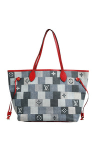 Louis Vuitton Neverfull Patchwork Monogram Denim Tote Women's Bag (Authentic Pre-Loved)