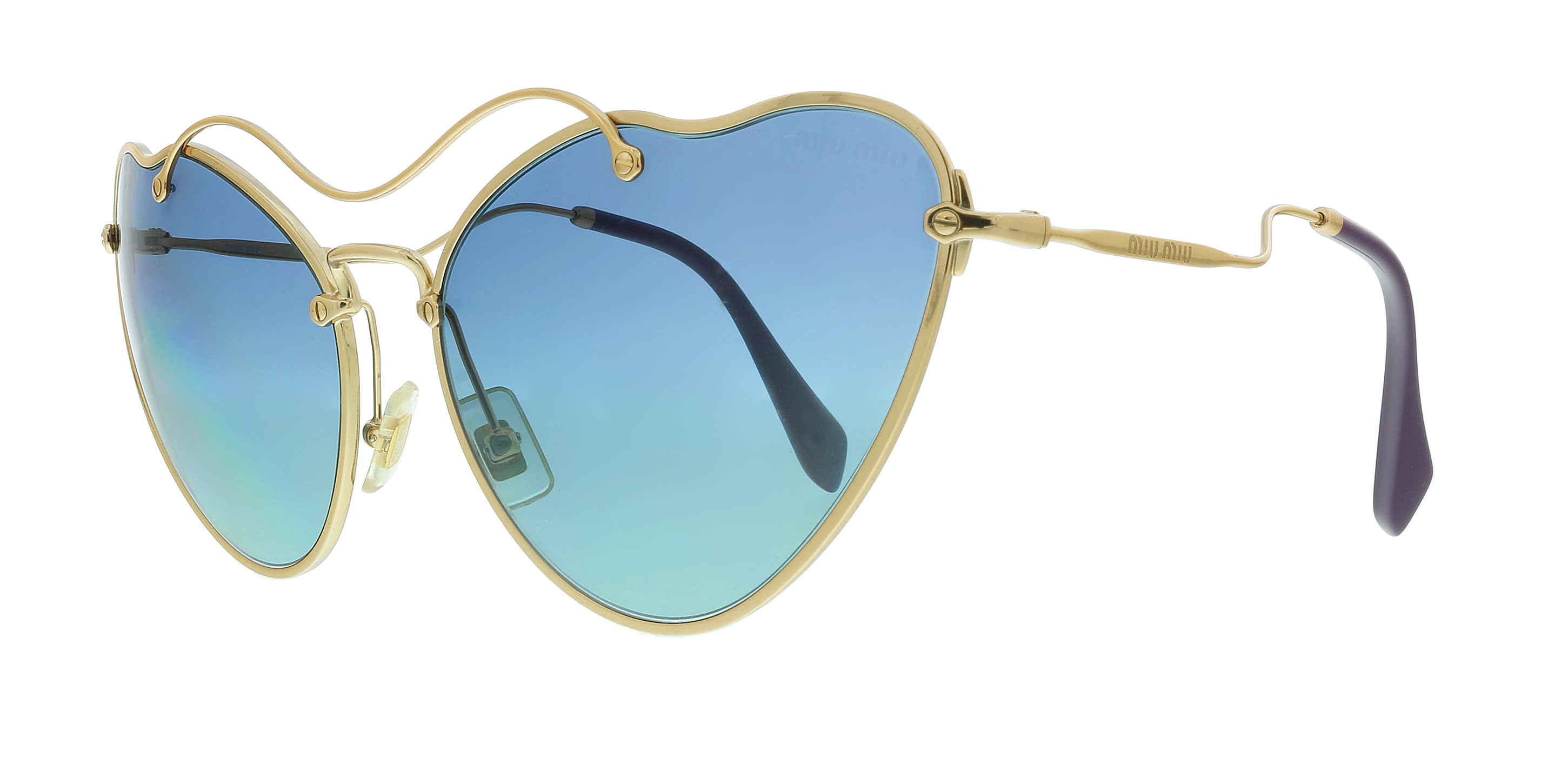 Miu Miu Gold Square 0MU 55RS 7OE5R2 Sunglasses
