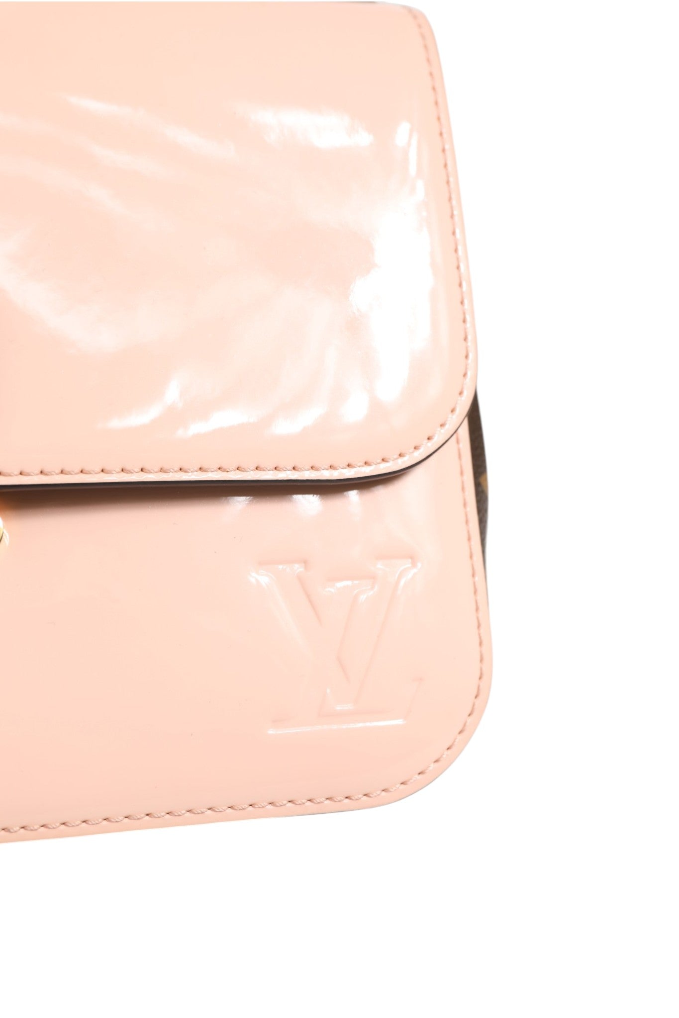 Louis Vuitton Pink Vernis and Monogram Canvas Cherrywood BB Shoulder Women's Bag (Authentic Pre-Loved)