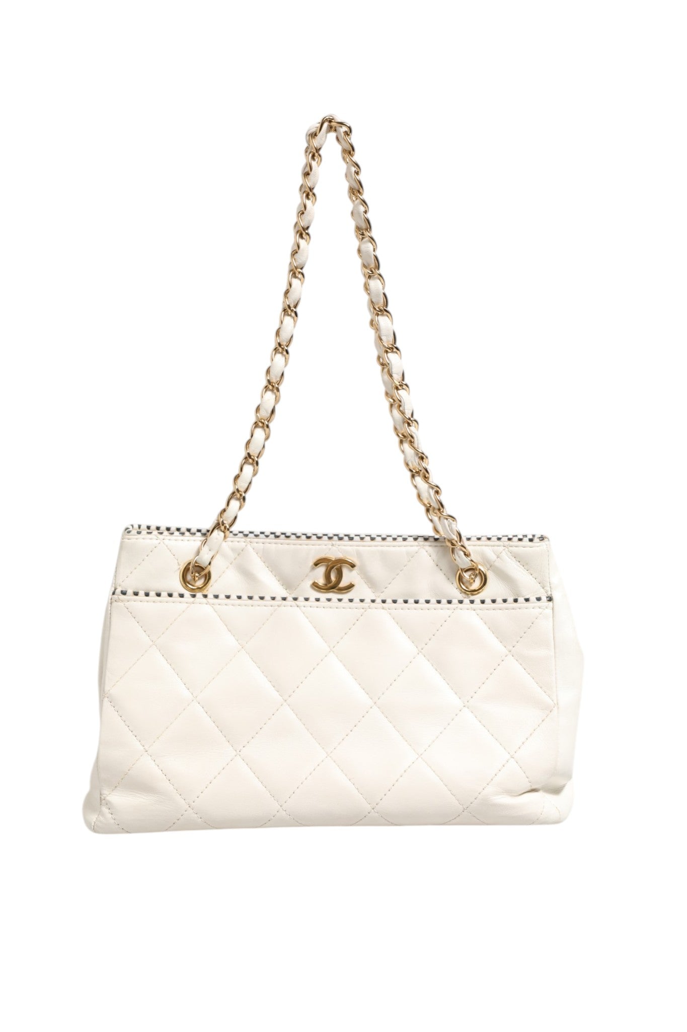Chanel Shiny Calfskin Quilted Mini 22 White Women's 1792563 (Authentic Pre-Loved)