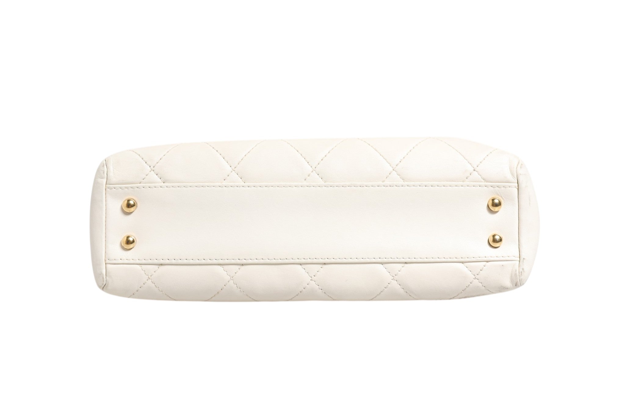 Chanel Shiny Calfskin Quilted Mini 22 White Women's 1792563 (Authentic Pre-Loved)
