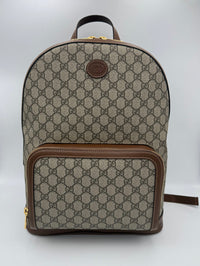 Gucci GUCCI GG Supreme and Leather Backpack (Authentic Pre-Loved)