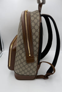 Gucci GUCCI GG Supreme and Leather Backpack (Authentic Pre-Loved)
