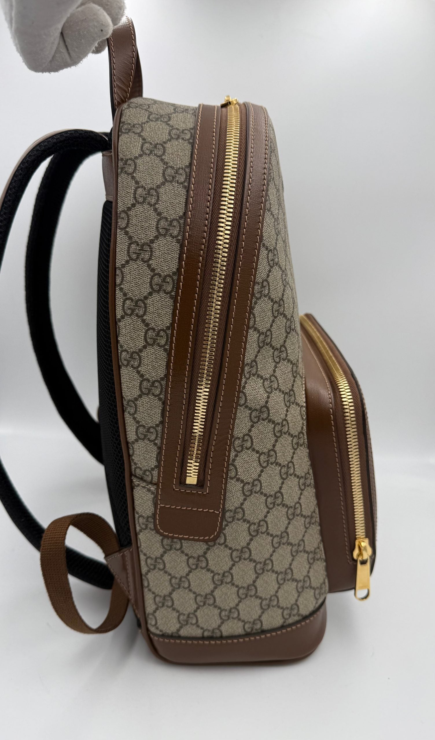 Gucci GUCCI GG Supreme and Leather Backpack (Authentic Pre-Loved)
