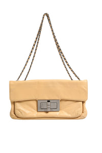 Chanel Beige Lambskin Giant Reissue Mademoiselle Lock Flap Women's Bag (Authentic Pre-Loved)