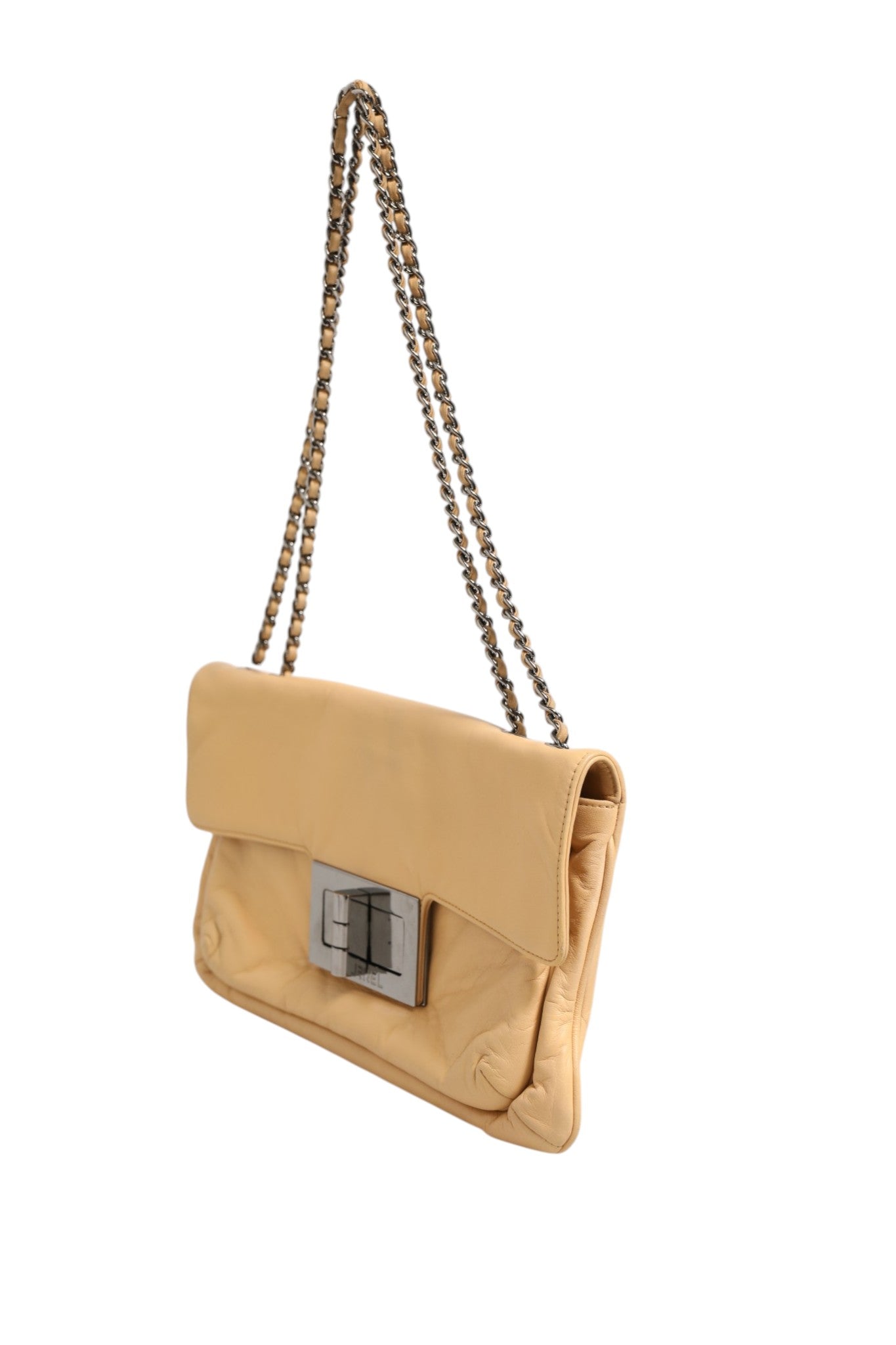 Chanel Beige Lambskin Giant Reissue Mademoiselle Lock Flap Women's Bag (Authentic Pre-Loved)