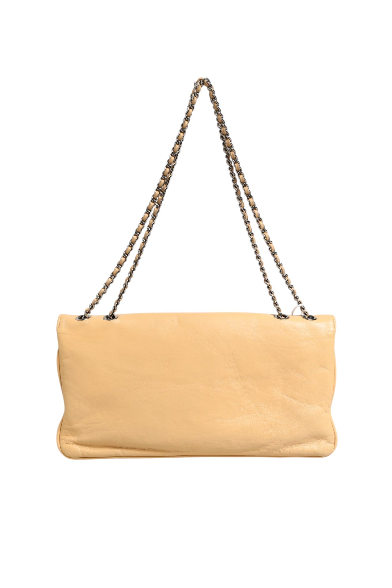 Chanel Beige Lambskin Giant Reissue Mademoiselle Lock Flap Women's Bag (Authentic Pre-Loved)