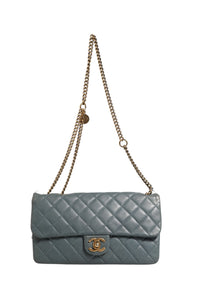 Chanel Blue Quilted Leather Crown Flap Shoulder Women's Bag (Authentic Pre-Loved)