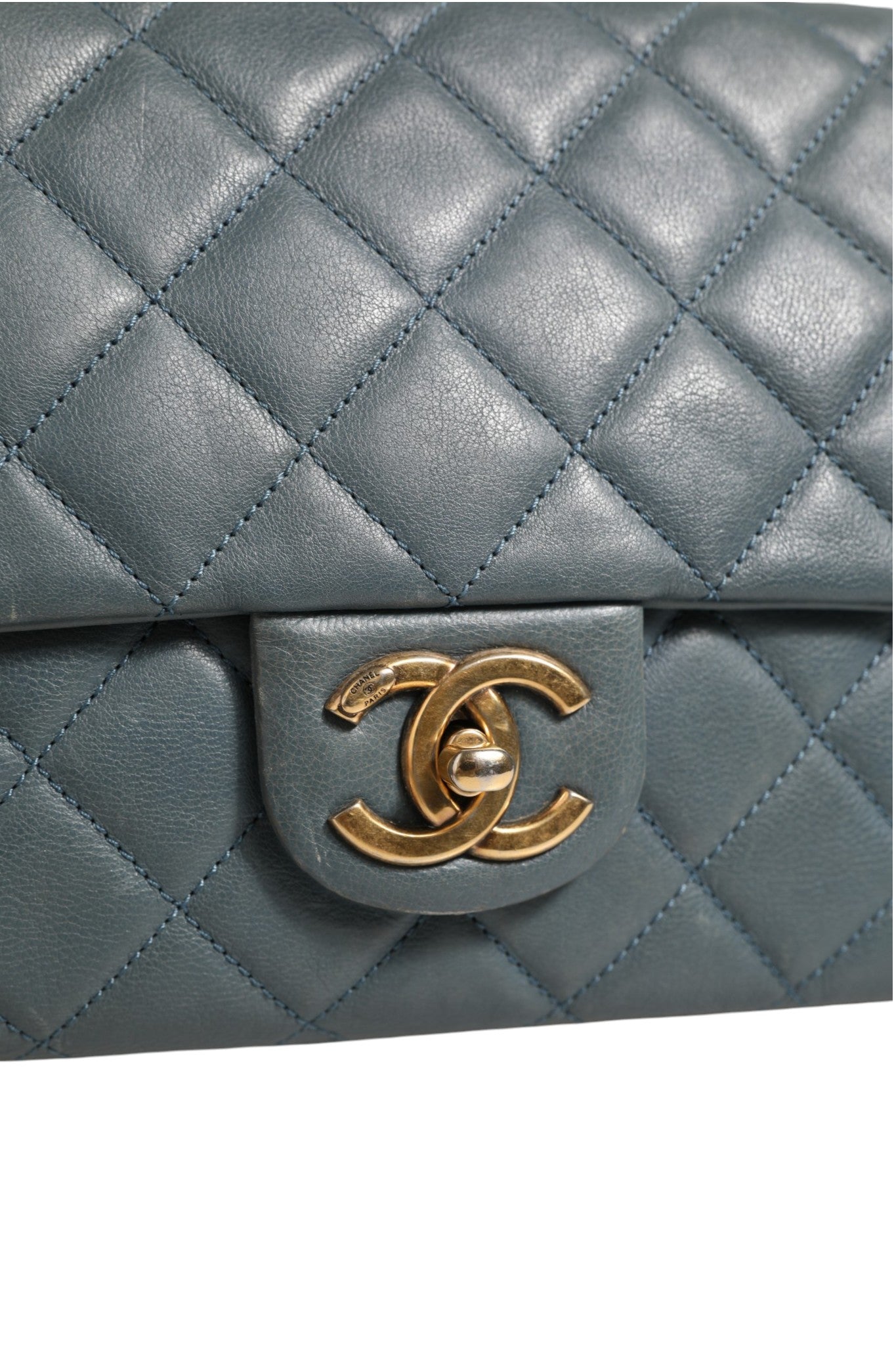 Chanel Blue Quilted Leather Crown Flap Shoulder Women's Bag (Authentic Pre-Loved)