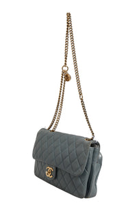 Chanel Blue Quilted Leather Crown Flap Shoulder Women's Bag (Authentic Pre-Loved)