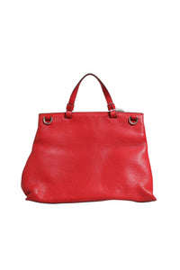 Gucci Red Leather Bamboo Daily Tote Crossbody Women's Bag (Authentic Pre-Loved)
