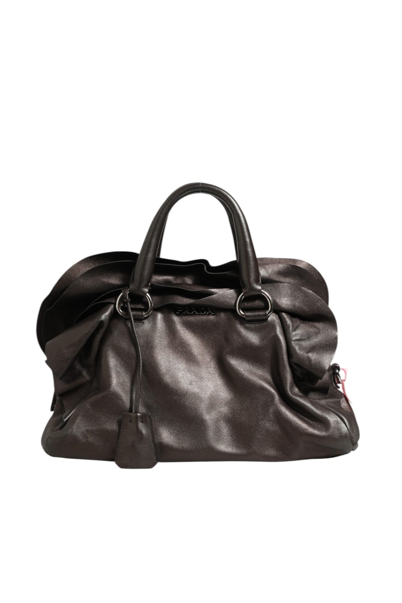 Prada Metallic Nappa Leather Ruffle Shoulder Women's Bag (Authentic Pre-Loved)