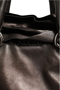 Prada Metallic Nappa Leather Ruffle Shoulder Women's Bag (Authentic Pre-Loved)