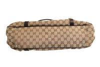 Gucci Beige and Black Canvas Twins Medium Tote Women's Bag (Authentic Pre-Loved)
