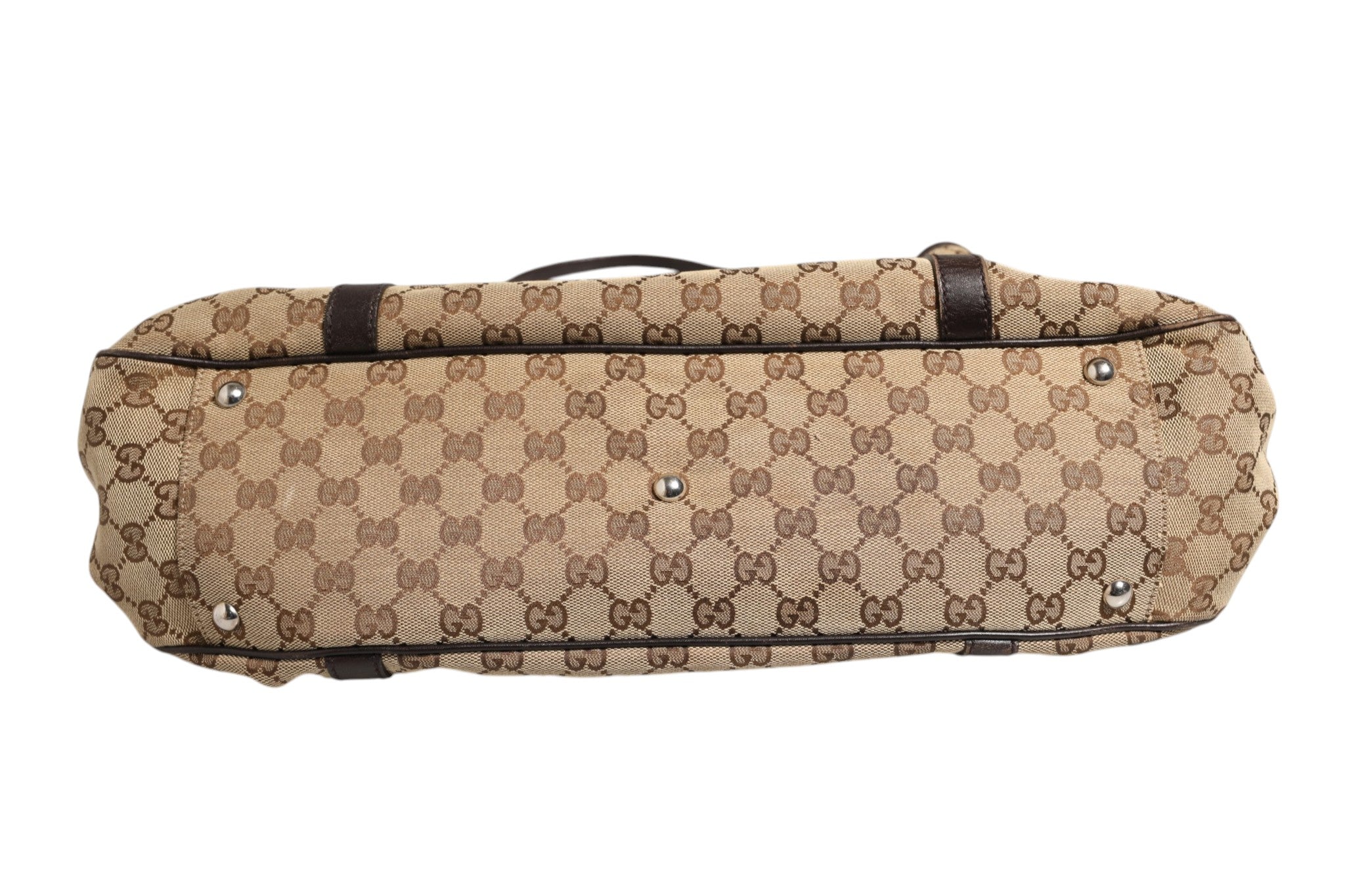 Gucci Beige and Black Canvas Twins Medium Tote Women's Bag (Authentic Pre-Loved)
