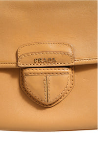 Prada Sidonie Beige Pebble Leather shoulder Women's bag (Authentic Pre-Loved)