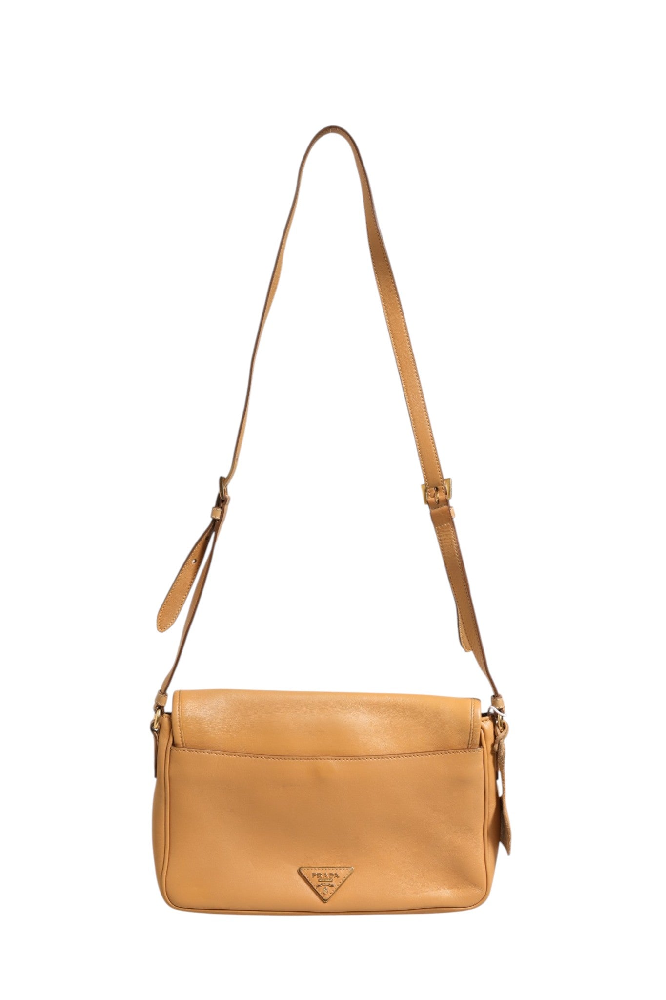 Prada Sidonie Beige Pebble Leather shoulder Women's bag (Authentic Pre-Loved)
